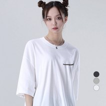 어썸어라운드 여성용 베이직 로고 반팔 티셔츠