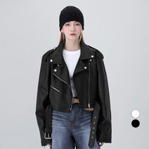 어썸어라운드 여성용 고퀄리티 크롭 라이더 자켓