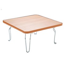 우공 일반 철다리 사각 홈테이블 소형, 원목