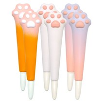 핑크풋 2000 냥냥 스퀴시 중성펜 0.5mm 3종 x 2p 세트, 1세트, Pink, White, Purple