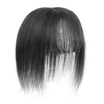 하이유니 인모 3D 에어 앞머리 정수리 탑커버 헤어피스, 네츄럴블랙