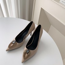 파이 여성용 큐빅 스틸레토 하이힐 P043 8cm