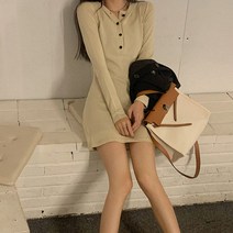 어썸풀 세일런 슬림핏 후드 원피스