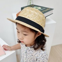 후니네 여아용 둥글 밀짚모자