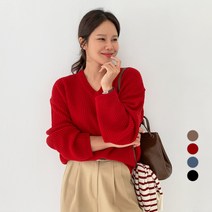 바블링브룩 여성용 하찌 오버핏 브이넥 니트