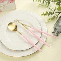 보겐 노비아 네이쳐 골드 수저 세트, 핑크, 숟가락 1개 + 젓가락 1쌍