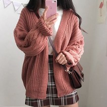 안다로미 여성용 꽈배기 펠리 가디건