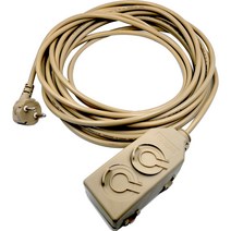 원스탑 밀리터리 캠핑 리드선 전기 연장선 베이지색 2구, 1개, 5m