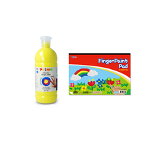 프리모 핑거 페인트 노랑 750ml + 종이나라 패드 40p 세트, 1색