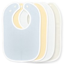 이름나라 토끼 턱받이 세트 B-6, 소라, 노랑, 아이보리, 베이지, 4개