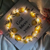 타이밍 축복 메세지 레몬 액자 LED 벽걸이 무드등, 혼합색상