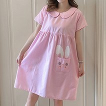 버니 포켓 둥근카라 임산부 미니 원피스