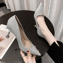 드레스 원피스 정장 웨딩 코디 샤이닝 스텔레토 하이힐 9.5cm