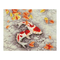 아이러브페인팅 DIY 보석십자수 비단잉어 50 x 40 cm, 혼합색상, 1개