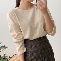 에이와비 여성용 루즈 여리핏 니트 티셔츠