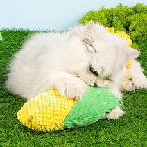 피키픽스 고양이 캣닢 쿠션 옥수수 애착인형 장난감, 옐로우 + 그린, 1개