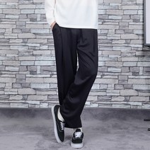 타운클로 남성용 J와이드 핀턱 기모본딩 팬츠