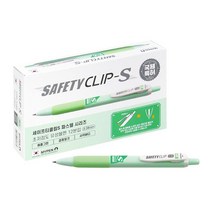 마이펜 세이프티클립 S 볼펜 0.38mm, 애플그린, 12개