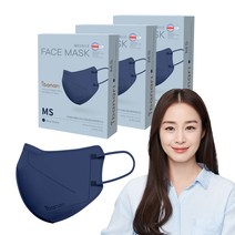 아이바나리 페이스 마스크 중소형 MS, 10개입, 3개, 네이비 피오니