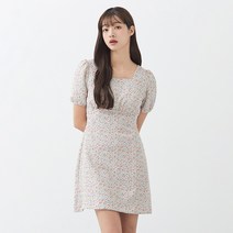 미쏘 플라워 셔링 미니 원피스
