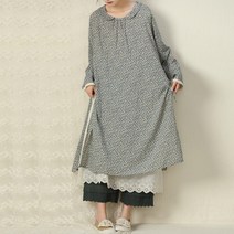 더블유비비 빈티지 면 카라 루즈 핏 임산부 원피스 FDNB115