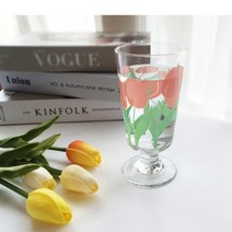 인사이드리빙 튤립 빈티지 감성 유리 고블렛 280ml, 튤립 고블렛, 1개