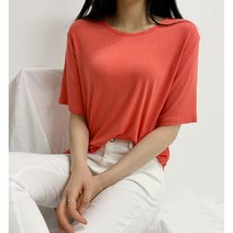투데이앤룩 여성용 레이온 라운드넥 반팔 티셔츠