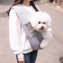 에이미러브즈펫 강아지 고양이 에어매쉬 슬링백, 블루그레이