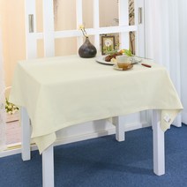 나산데코 면 테이블커버, 아이보리, 8인용(240 x 140 cm)