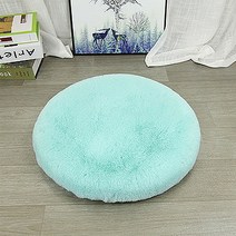 라운드 부드러운 인조 털 메모리 폼 의자 쿠션, 민트