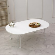 트리팜 LPM 오브제 타원형 특대형 900 접이식 테이블, 화이트 무광