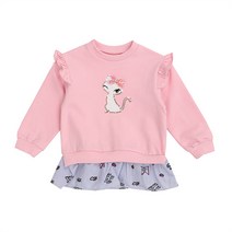 프렌치캣 여아용 배색 롱 맨투맨