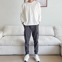 어나더디 남성용 스판 밴딩 카고 조거 팬츠