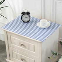 레이스 체크 테이블 매트, 블루, S