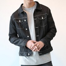 제제 남성용 심플 생지 데님자켓