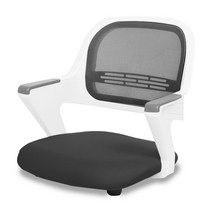 체어포커스 알라딘 좌식의자 AL-D250 WH, 화이트(바디), 패브릭(블랙)