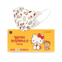 케이제이 어린이용 헬로키티 3D입체마스크 소형, 100개입, 1개
