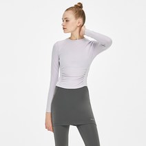 뮬라웨어 여성용 셔링 크롭 패드형 롱 슬리브 MWWBBR006