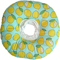 반려동물 패턴 쿠션 넥카라 레몬 M, 60g, 1개