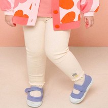 몰리멜리 아동용 플라워 웨이브 골지 레깅스