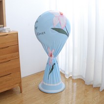 신축성이 좋은 일러스트 선풍기 커버, 블루플라워
