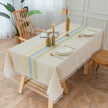 마켓에이 센터 꽃잎자수 테이블보, 컬러, 110 x 170 cm