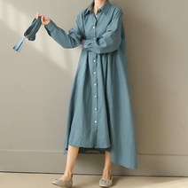 비나인 슈비드 셔츠 롱 원피스