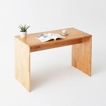 블루밍홈 고무나무 원목 일자형 책상 입식형T 120 x 60 x 74 cm, 내추럴
