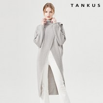 탱커스 여성용 폴라넥 베이직 트임 롱 긴팔 니트 TU4KP006L0