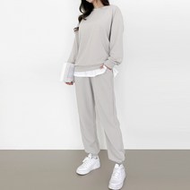 가비진 여성용 밴드 조거 팬츠 + 라운드맨투맨 세트 st220