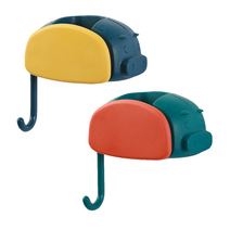 워니즈 청소도구 밀대걸이 고정 후크, 옐로우, 레드, 2개