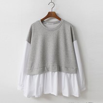 유니제이 여성용 주니 레이어드 티셔츠