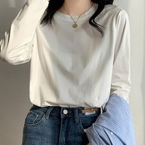 루나걸 여성용 리안 무지 라운드 티셔츠
