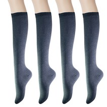 두발로 여성용 스포츠 무지 니삭스 4p, 차콜